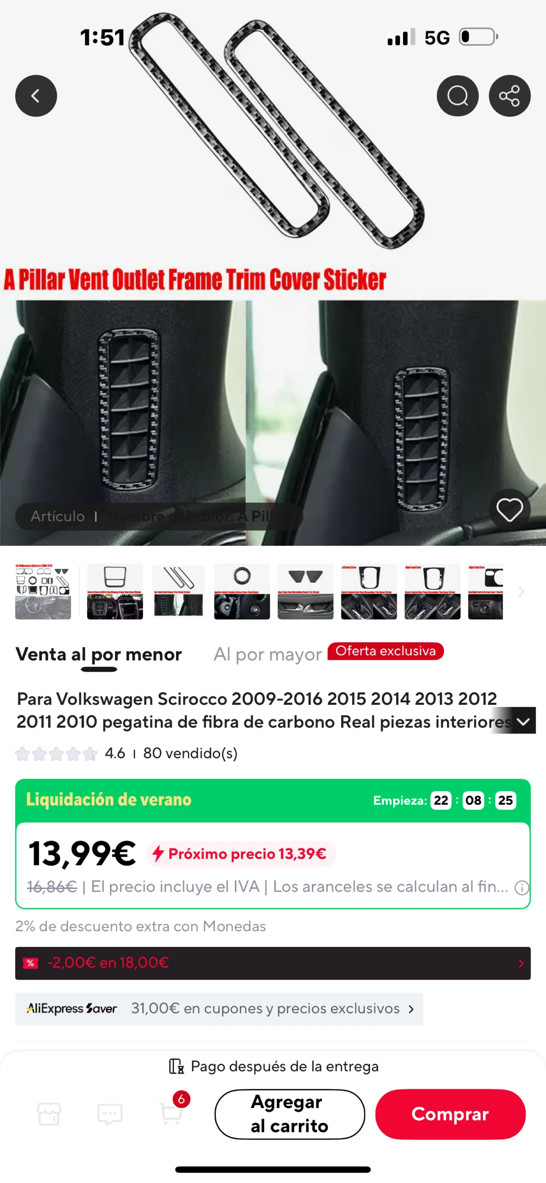 Adhesivo fibra de carbono Scirocco